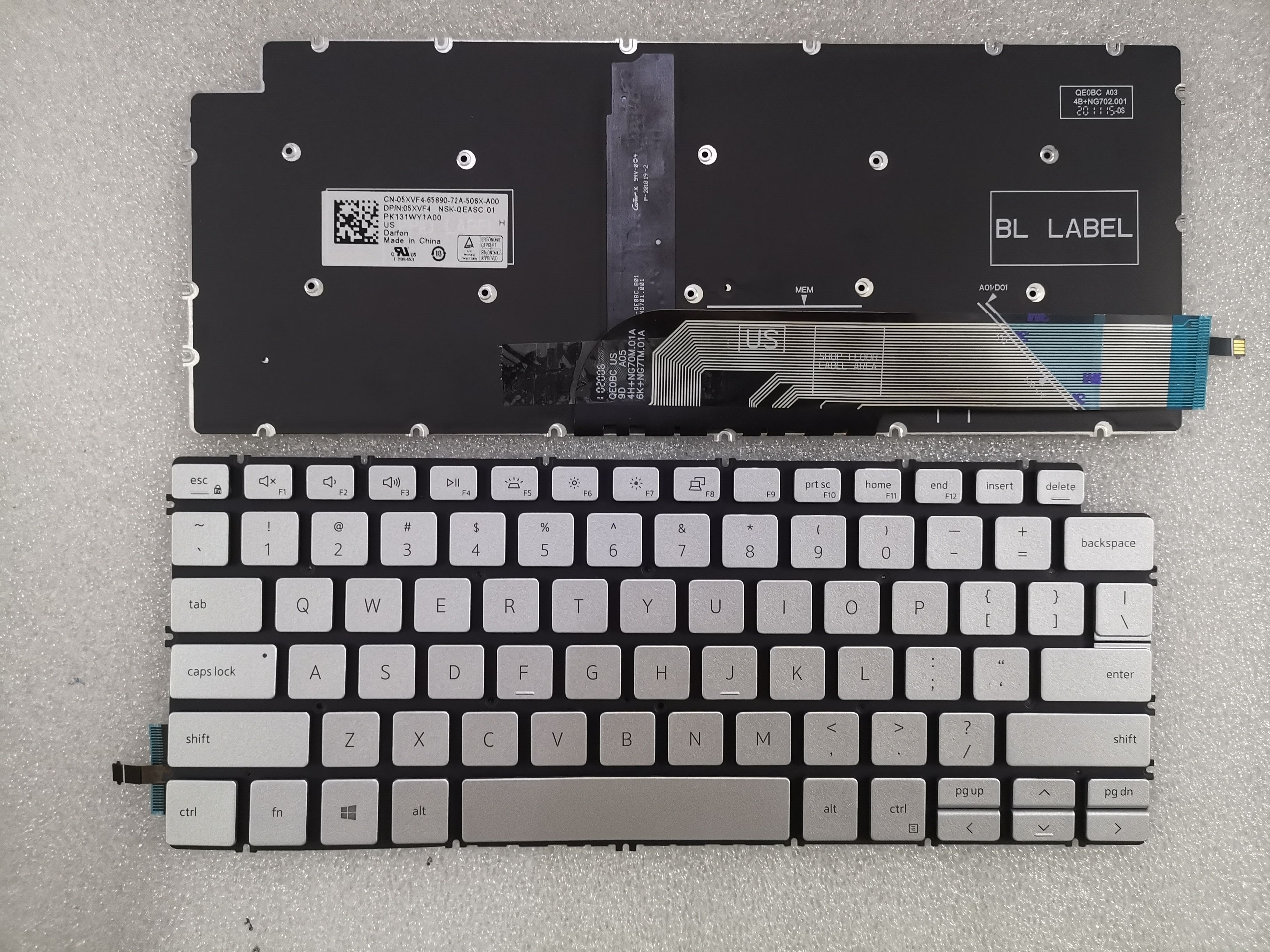 Picture of New Replacement Laptop Keyboard For DELL 5390/5391/5490/5491/7490/7491 SILVER Backlit US Layout